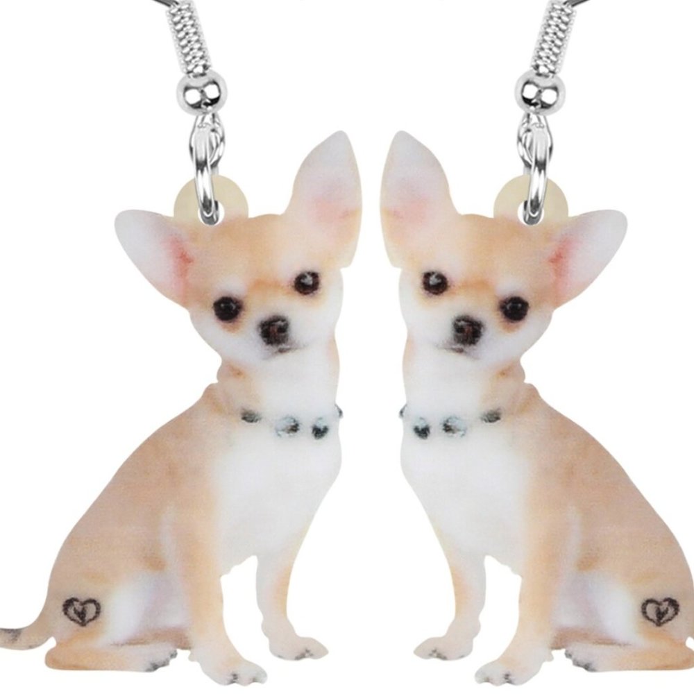 Puppy Chihuahua Dog Mama Fur Baby Drop Earrings